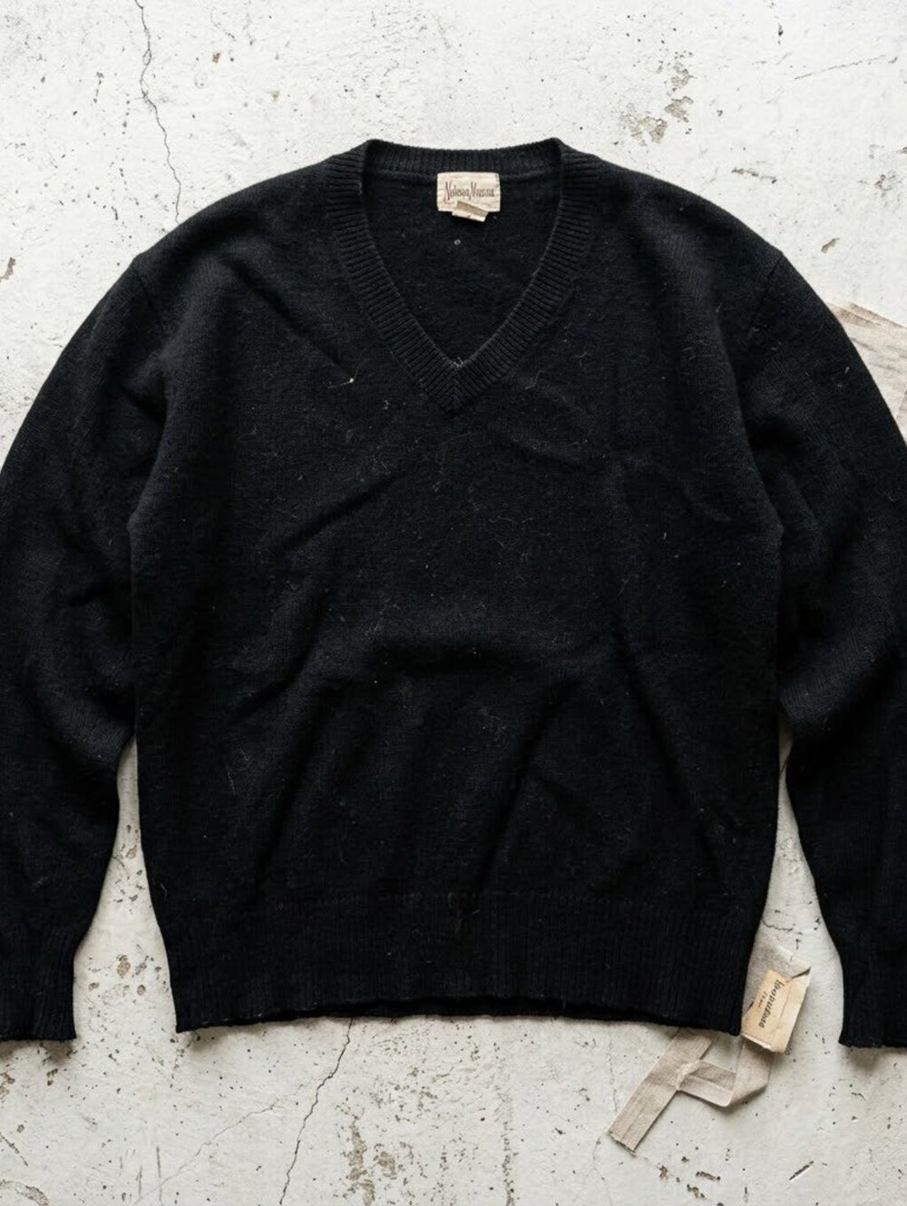 Vtg Neiman Marcus Mens M Black 100% Cashmere Sweater Thrashed Grungecore Opium
